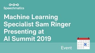 Machine learning specialist Sam Ringer presenting at AI Summit 2019