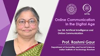 Lecture 30: Artificial Intelligence and Online Communication